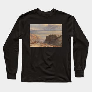 Cowboys Crossing Mountains - Vintage Western American Art Long Sleeve T-Shirt